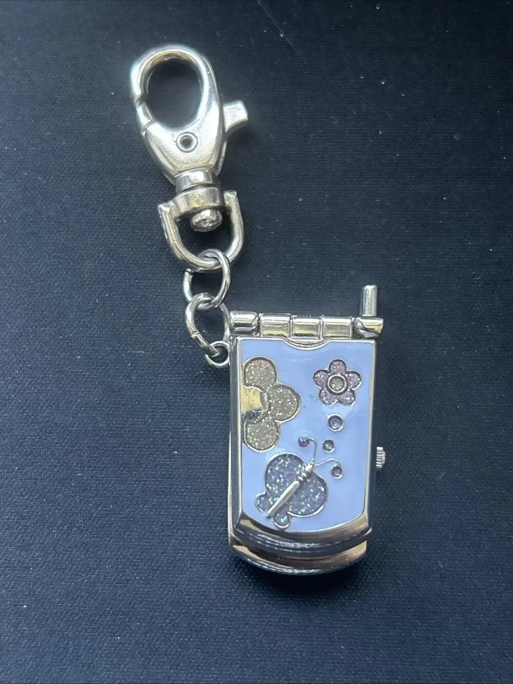 Flip Phone Keychain Quartz Watch